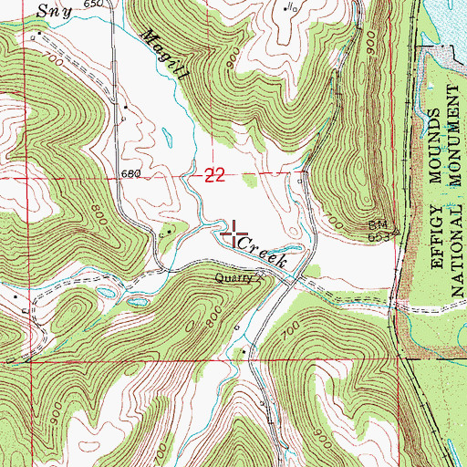 Topographic Map of Paradise Valley Campground, IA