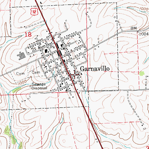 Topographic Map of Garnavillo Police Department, IA