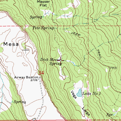 Topographic Map of Dick Messer Spring, CO