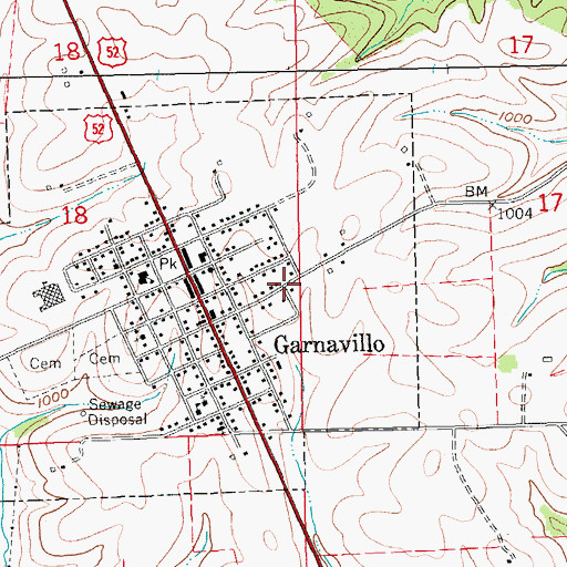 Topographic Map of Garnavillo Historical Museum, IA
