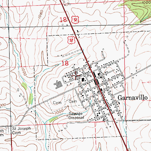 Topographic Map of Saint Peter Lutheran Church, IA