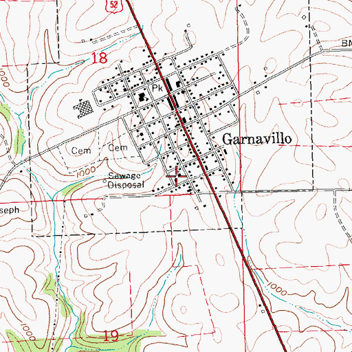 Topographic Map of Saint Josephs Church, IA