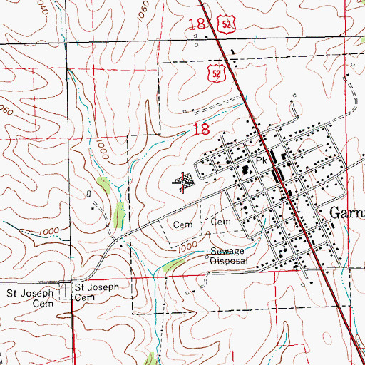 Topographic Map of Clayton Ridge Middle School, IA