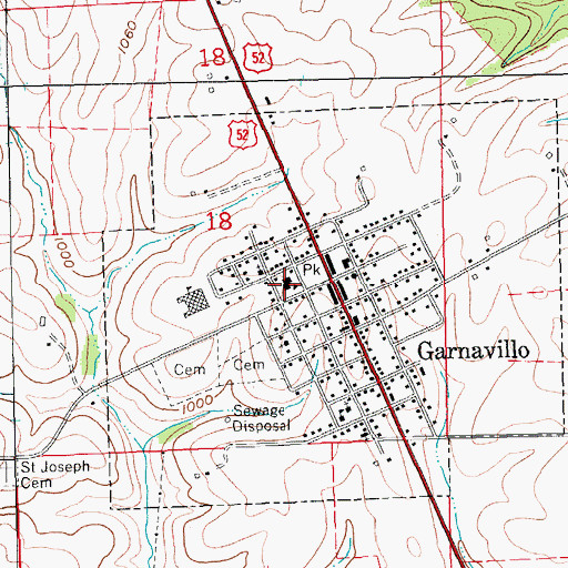 Topographic Map of Garnavillo Elementary School, IA