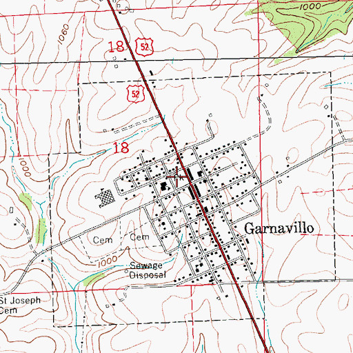 Topographic Map of Garnavillo City Park, IA