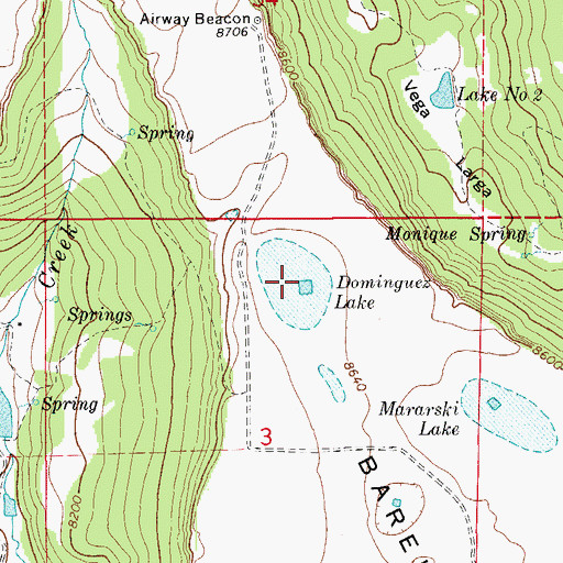 Topographic Map of Dominguez Lake, CO