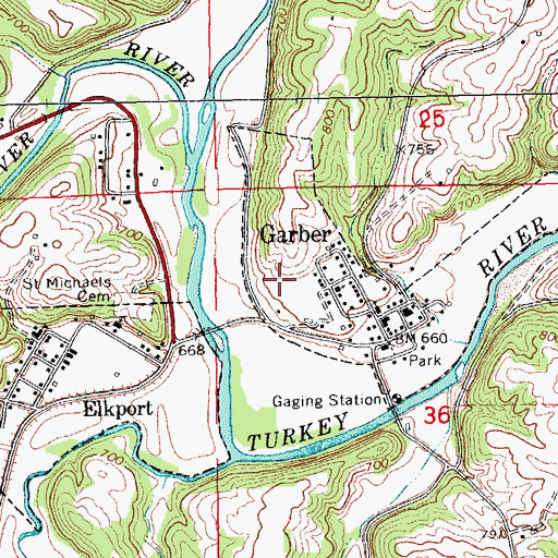 Topographic Map of Garber Fire Department, IA