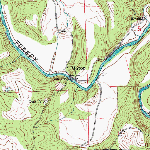 Topographic Map of Motor Mill (historical), IA