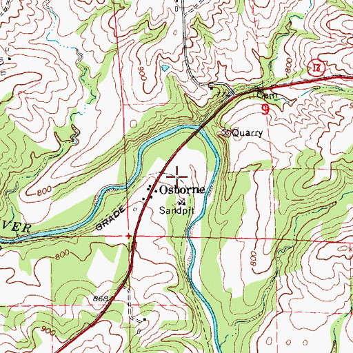 Topographic Map of Osborne Conservation Center, IA