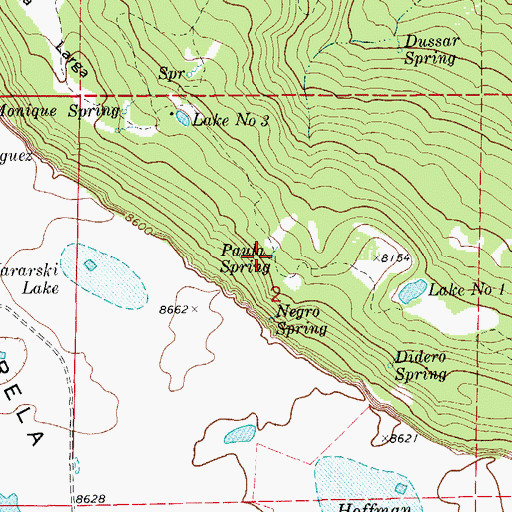 Topographic Map of Paula Spring, CO
