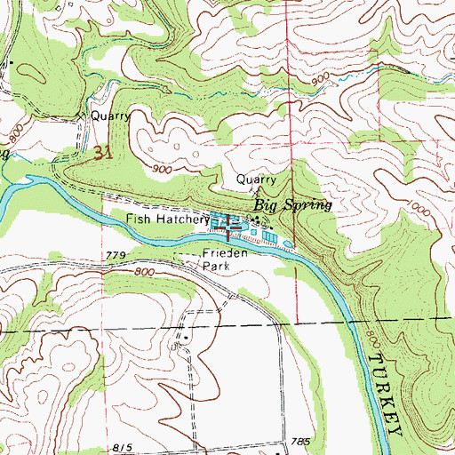 Topographic Map of Big Spring Trout Hatchery, IA