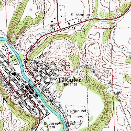 Topographic Map of Elkader Chiropractic Clinic, IA