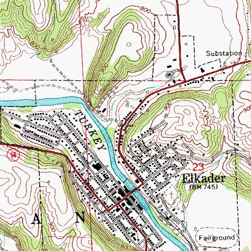 Topographic Map of Zion Lutheran Church, IA