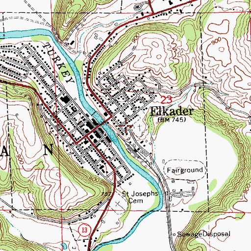 Topographic Map of First Congregational Church, IA