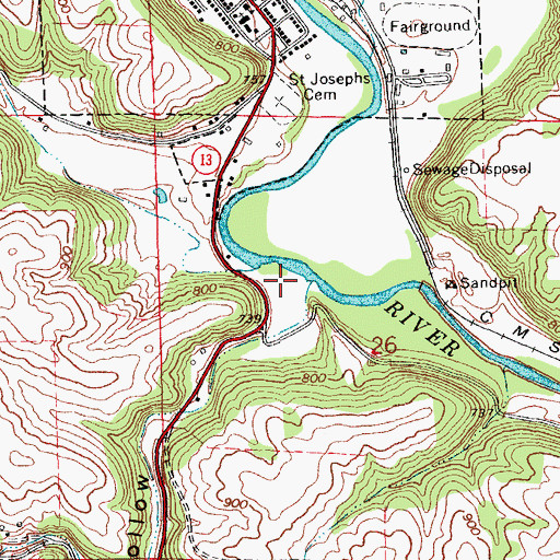 Topographic Map of Turkey River Park, IA