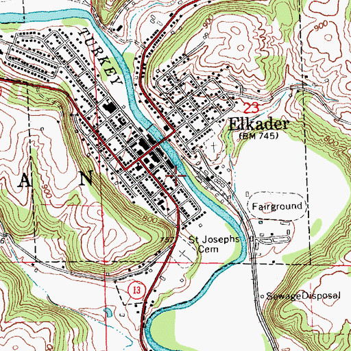 Topographic Map of Riverside Park, IA