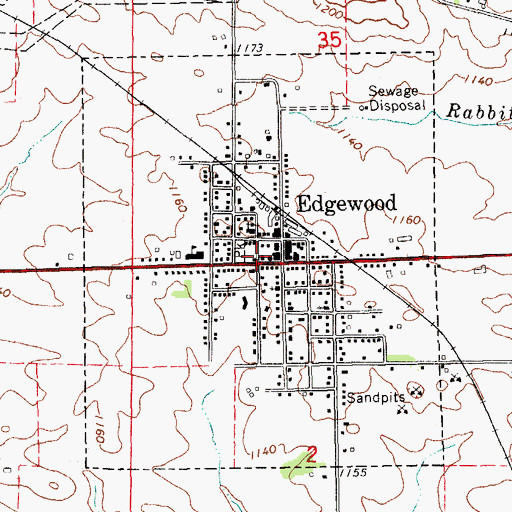 Topographic Map of Edgewood City Hall, IA