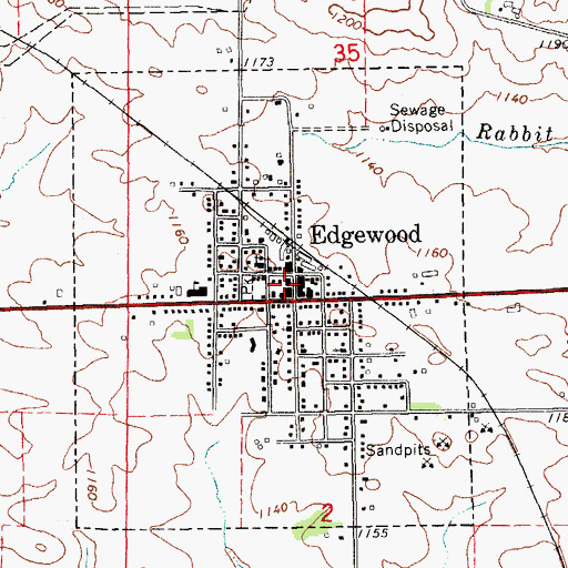 Topographic Map of Edgewood Chiropractic and Sports Medicine Center, IA