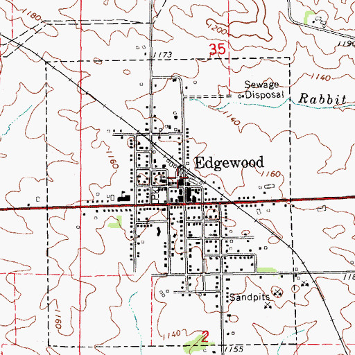 Topographic Map of Edgewood Clinic, IA