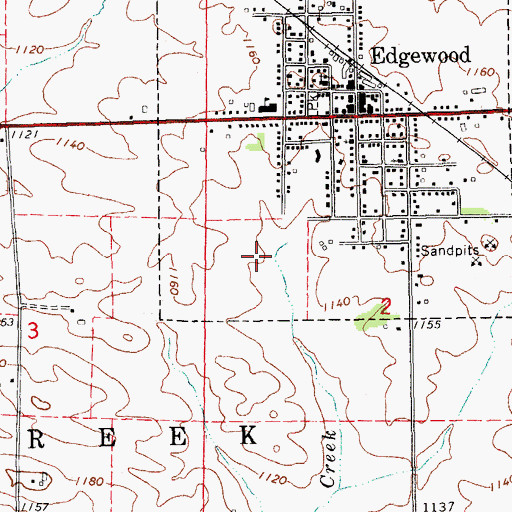 Topographic Map of Woods Edge Golf Course, IA