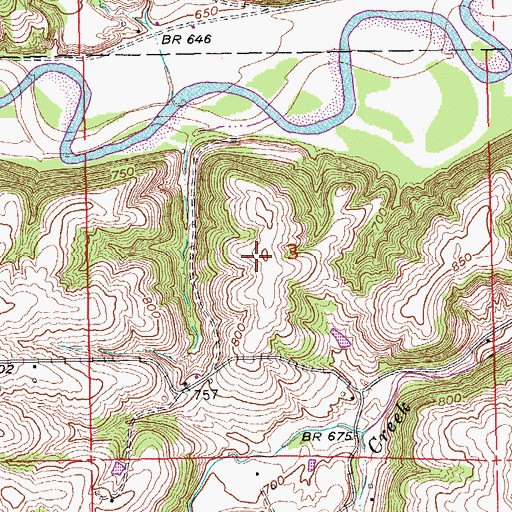 Topographic Map of King Cemetery, IA