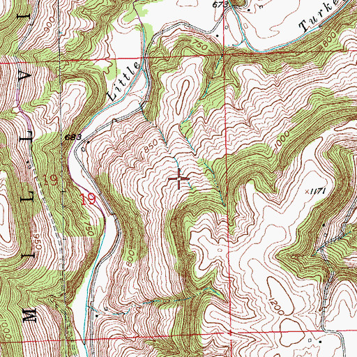 Topographic Map of Griffith Cemetery, IA