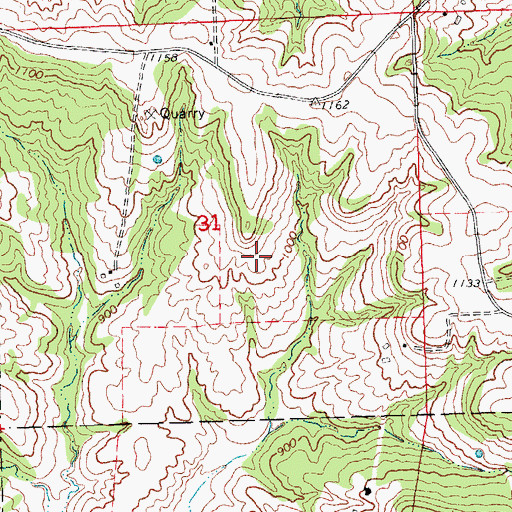 Topographic Map of Erhardt Cemetery, IA