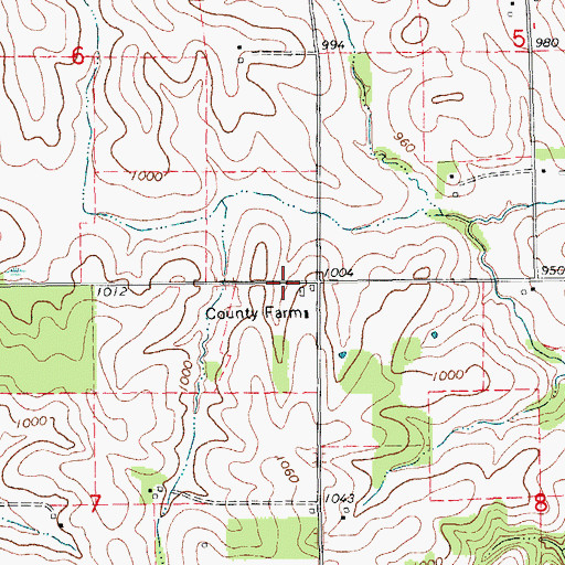 Topographic Map of County Home Cemetery, IA