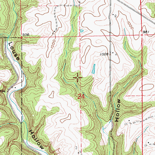 Topographic Map of Tangeman Cemetery, IA