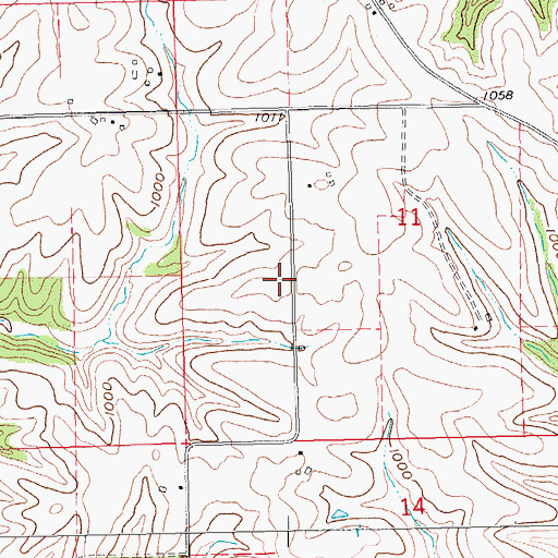 Topographic Map of Evangelical Lutheran Cemetery, IA