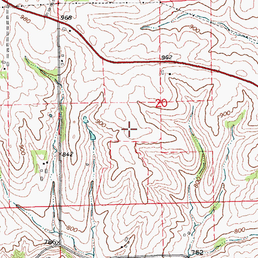 Topographic Map of Blanchaine Cemetery, IA