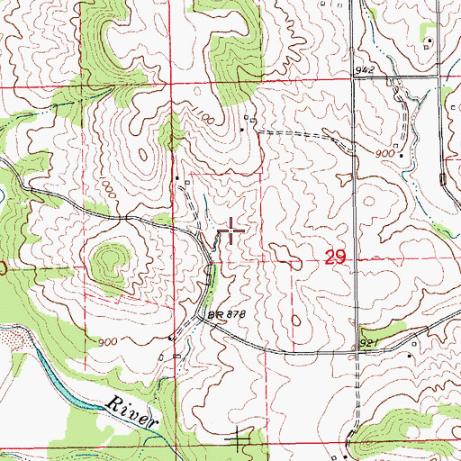 Topographic Map of Duff Cemetery, IA