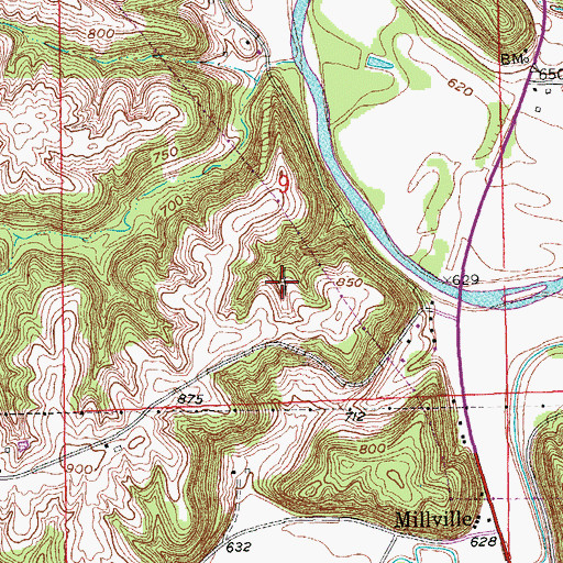 Topographic Map of Redman Cemetery, IA