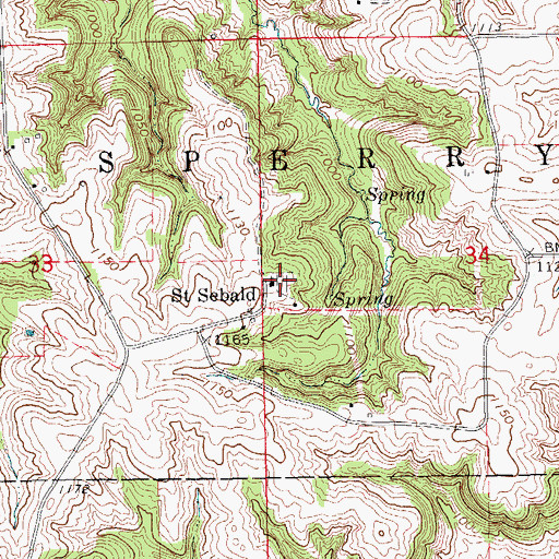 Topographic Map of Saint Sebald Lutheran Cemetery, IA