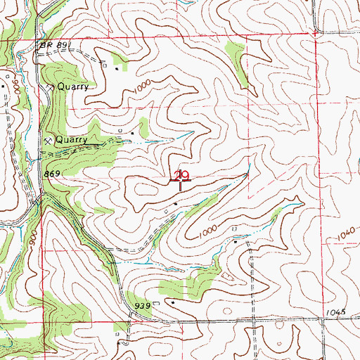 Topographic Map of Weymouth Cemetery, IA