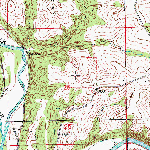 Topographic Map of Old Garber Cemetery, IA