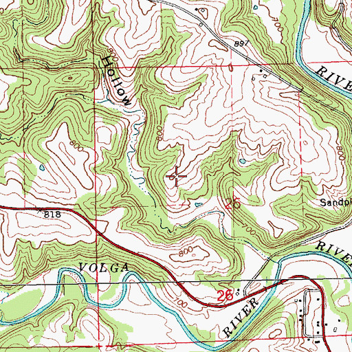 Topographic Map of Hartshey Cemetery, IA