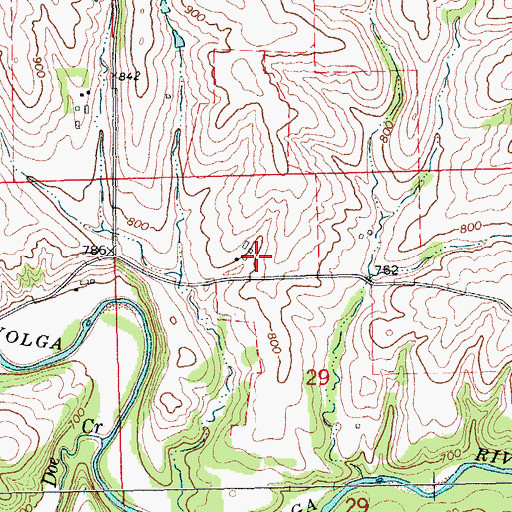 Topographic Map of Eberhard Cemetery, IA