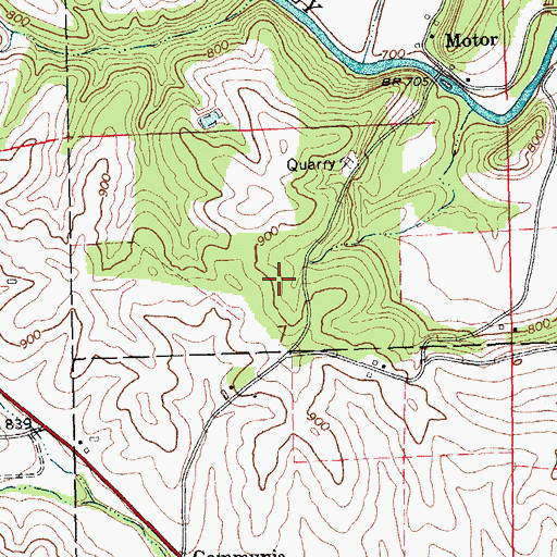 Topographic Map of Meenan Cemetery, IA