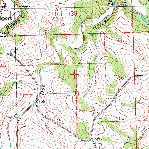Topographic Map of Wolf Cemetery, IA