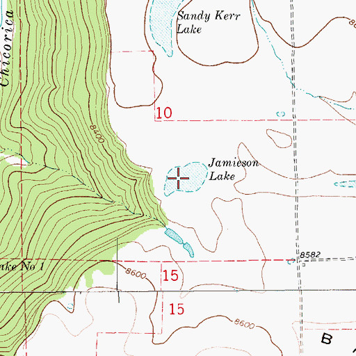 Topographic Map of Jamieson Lake, CO