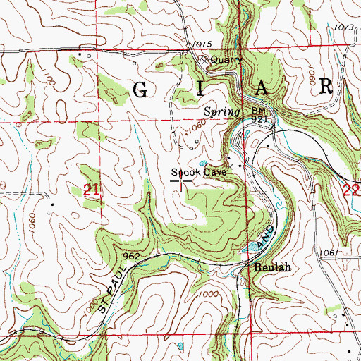 Topographic Map of Railroad Employee Cemetery, IA
