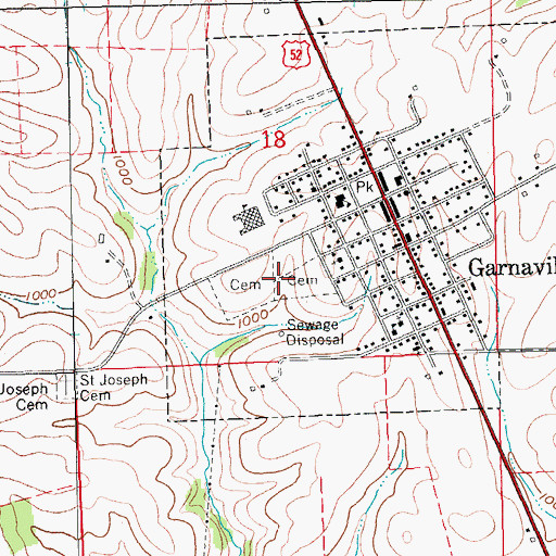 Topographic Map of Garnavillo Cemetery, IA