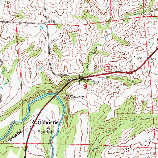 Topographic Map of Cords Cemetery, IA