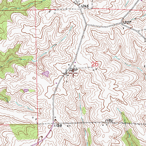 Topographic Map of Noggle Cemetery, IA