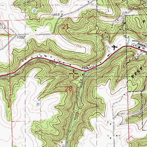 Topographic Map of Buell Park Cemetery, IA