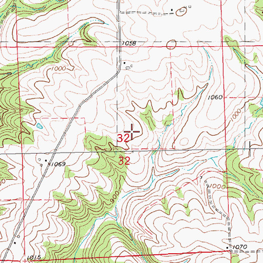 Topographic Map of Eastman Cemetery, IA