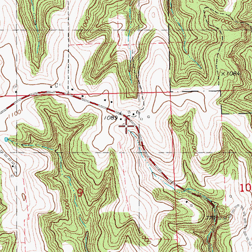 Topographic Map of Baylis Cemetery, IA