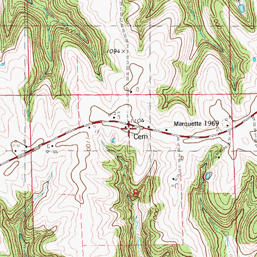 Topographic Map of Knapp Cemetery, IA