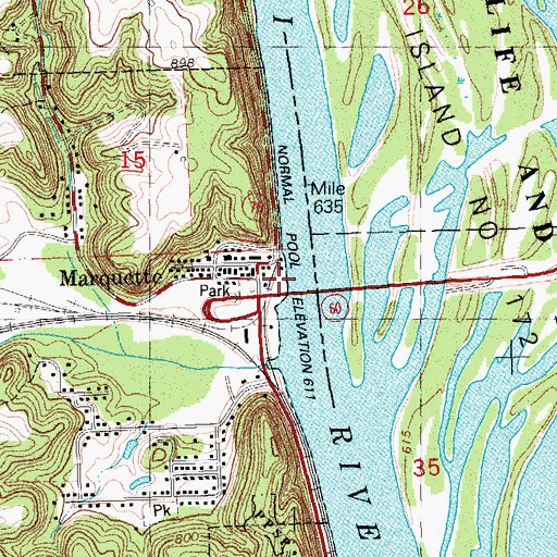 Topographic Map of Northeast Iowas First White Farmer Historical Marker, IA